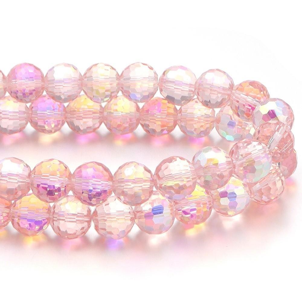 6/8/10mm Sizes Faceted Glass Beads 96-faceted Crystal Earth Beads  for Jewelry Making