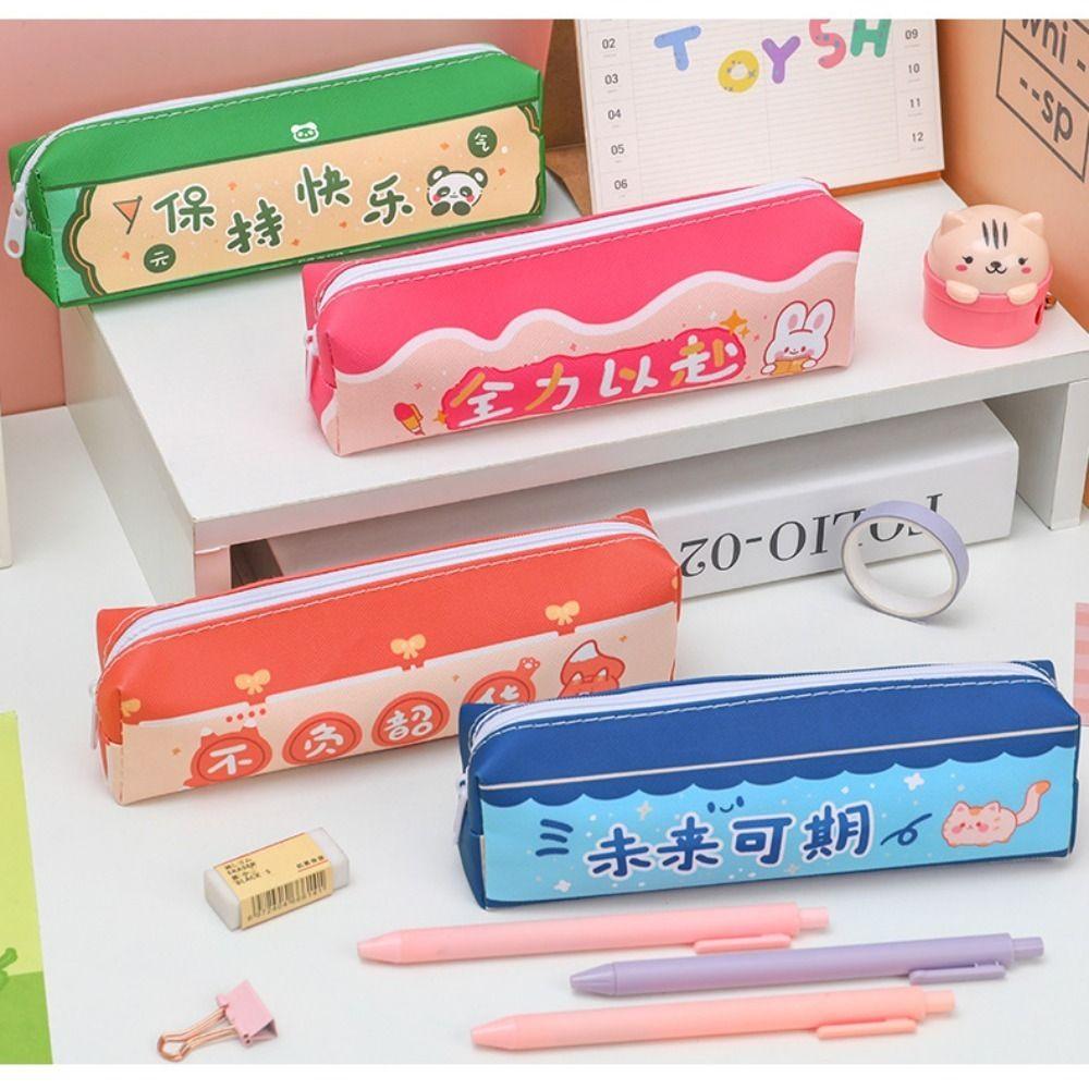 

Канцелярская сумка с изображением девушки из мультфильма, большая вместимость, пенал для ручек, настольные аксессуары, пенал для студентов, подарки зелёный