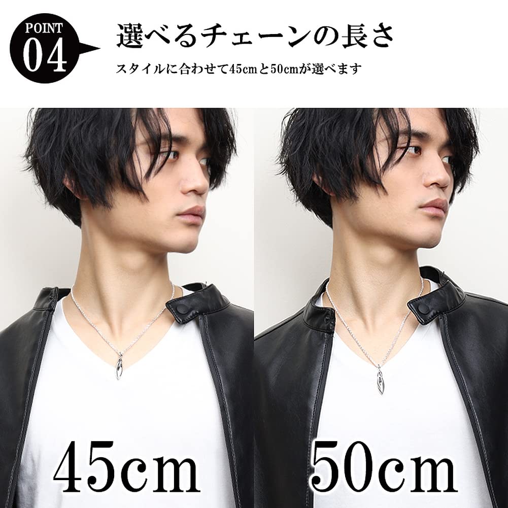 [M's Collection] Special Edition Sharp W-Ring Silver 925 Necklace with 50cm Chain for Men