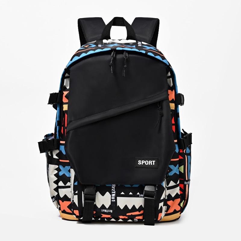 Schoolbag Hip Hop Graffiti School Bag Male Junior High School Student Street Trend Cool High School Backpack Female Large Capacity Elementary School