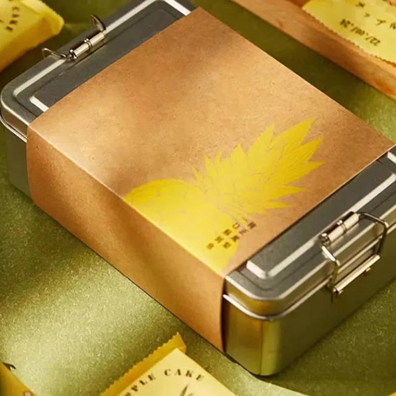 Rectangular Tinplate Cookie Tins Box With Lid Dustproof Home Kitchen Desktop Storage Tin For Candy Coffee Tea Jewelry Chocolate