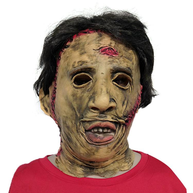 Copricapo horror di Halloween copricapo maschera Texas Chainsaw Massacre copricapo oggetti di scena film maschera di lattice per mascherata copricapo