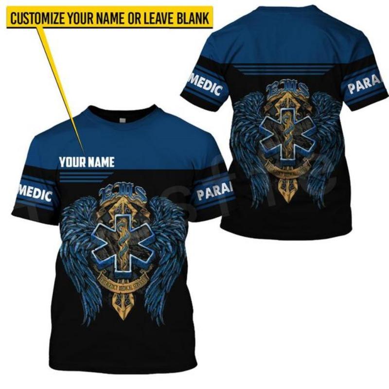 

Tessffel Emergency Medical Service Technician EMT EMS Paramedic Hero New Fashion Unisex Casual 3DPrint Футболки з короткими рукавами s-3 M