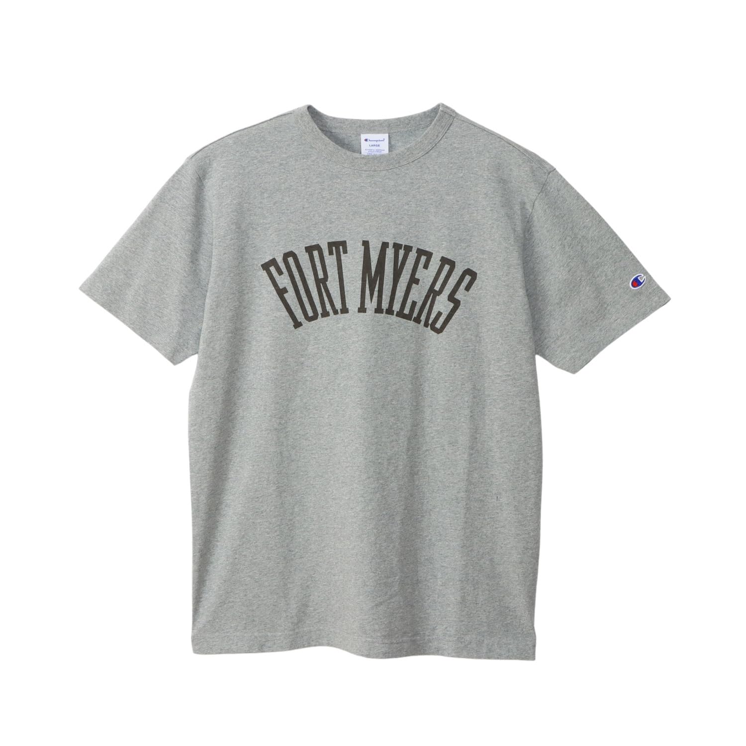 

Champion Базовая футболка с коротким рукавом Оксфордская Футболка с коротким рукавом и графическим принтом USA для мужчин, C3-B344, Серая, Рукава, Горловина, 100% хлопок, Ткань,