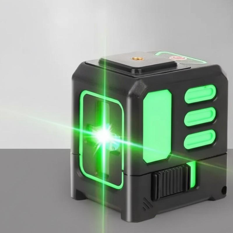 Compact Green Light Laser Level: 2-Line Auto Leveling Thin Line Projector