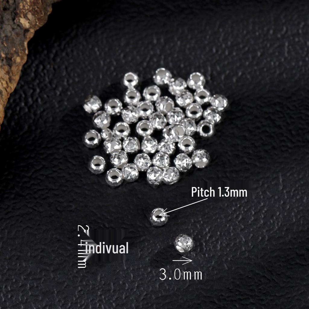 Argent Sterling S925 avec Perles Espacement Plaqué Or 24K pour Bijoux DIY