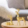 Reindeer Sculpture Resin Christmas Reindeer Elk Xmas Home Decor Statues for Living Room Bedroom Office Desktop Cabinets