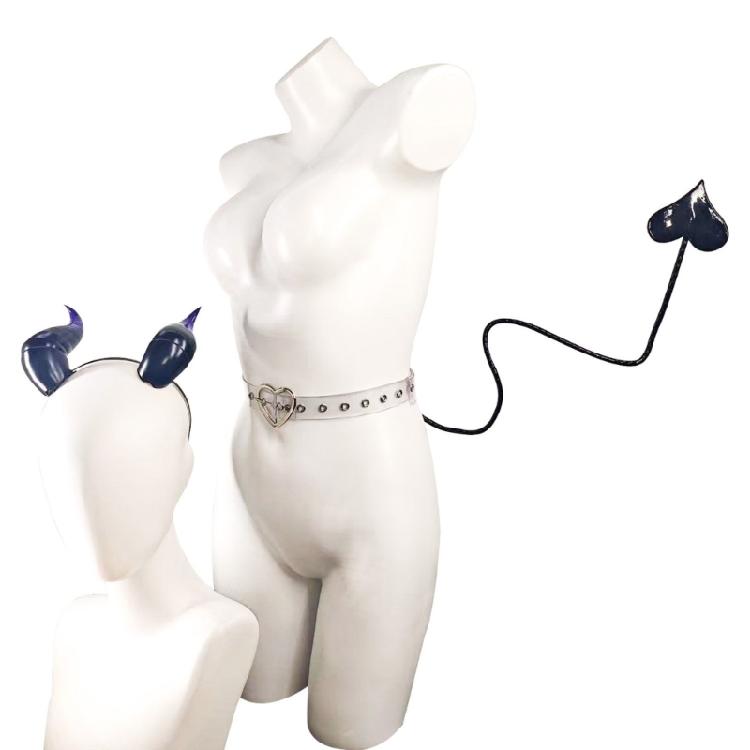 Adults Devil Costumes Set Accessories with Devil Horn Headband Demons Tail for Sex Play Halloween Cosplay Party Props