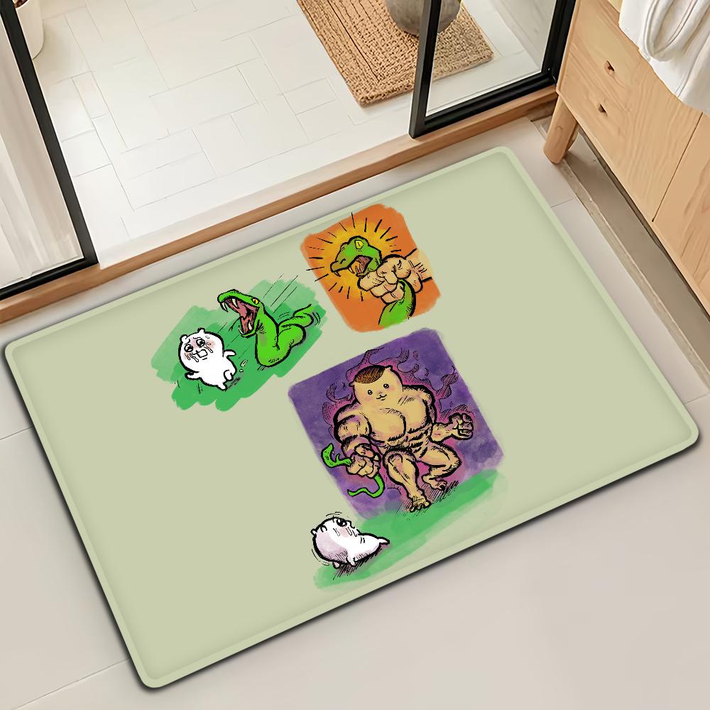 Cute Cartoon C-Chiika-waE Usagi Door Mat Bath Microfiber Decorative Versatile Flannel Floo Mat Quick Dry Absorbent Non-slip Sole