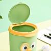 Mini Desktop Trash Can Cute Dustbin INS Simple Belt Lid Small Storage Bucket Kitchen Basket Garbage Bin for Office Home Rubbish