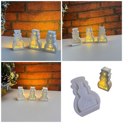 Artistic Silicone Mold Snowman Shaped Candle Holders Mold Decorative Ornaments Moulds Silicone Texture for Crafting