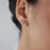 Geometric Zircon Glass Stud Earring For Women Gold Pvd Plated Stainless Steel Waterproof Earring Fashion Jewelry