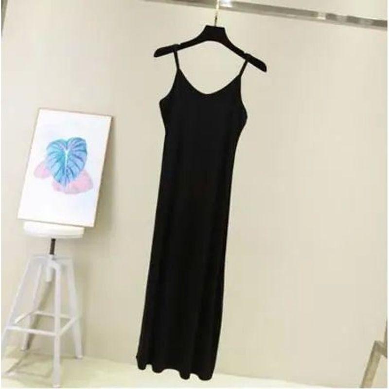 Anti Penetration Lined Bottom Dress Pure Color Anti-Penetration Lining Base Dress Women
