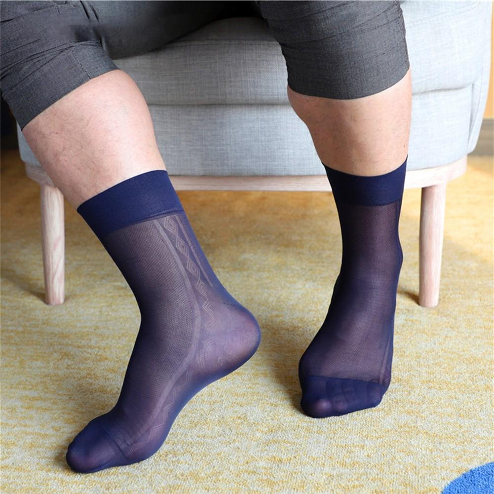 Herren Socken Elastisch Abend Formal Leicht Durchsichtig
