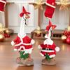 Red Crochet Santa Geese Costume Soft Yarn Outfit Seasonal Yard Decoration Handcrafted Santa Geese Costume