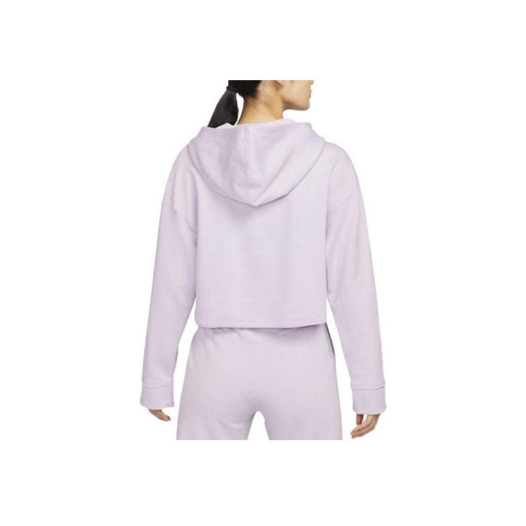 Nike Yoga Luxe Solid Short Cropped Long-Sleeve Hoodie Women Tops Dusty-Pink DM6982-530