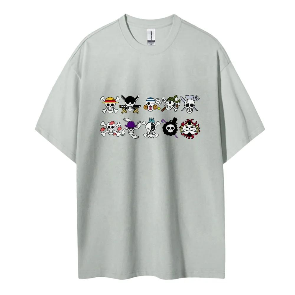 ONE PIECE Shortsleeved Mens and Womens Same Style Comfortable Shortsleeved Couples Clothing Casual Shortsleeved Popular