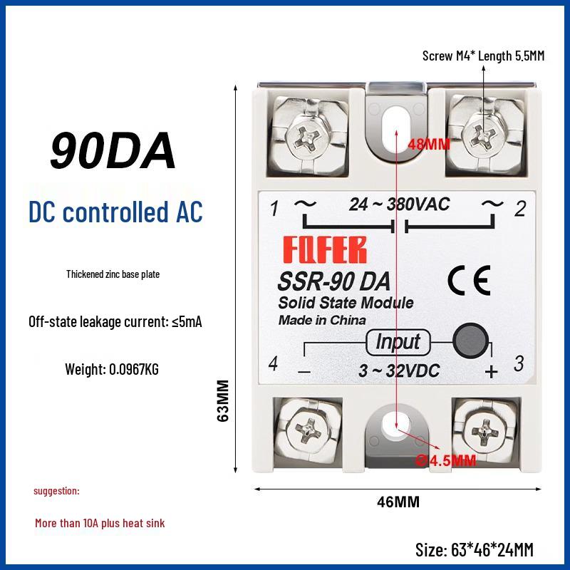 DC-Controlled AC SSR 40DA 25A 60DA 80DA 100DA-H 40DD VA Single-Phase Solid State Relay
