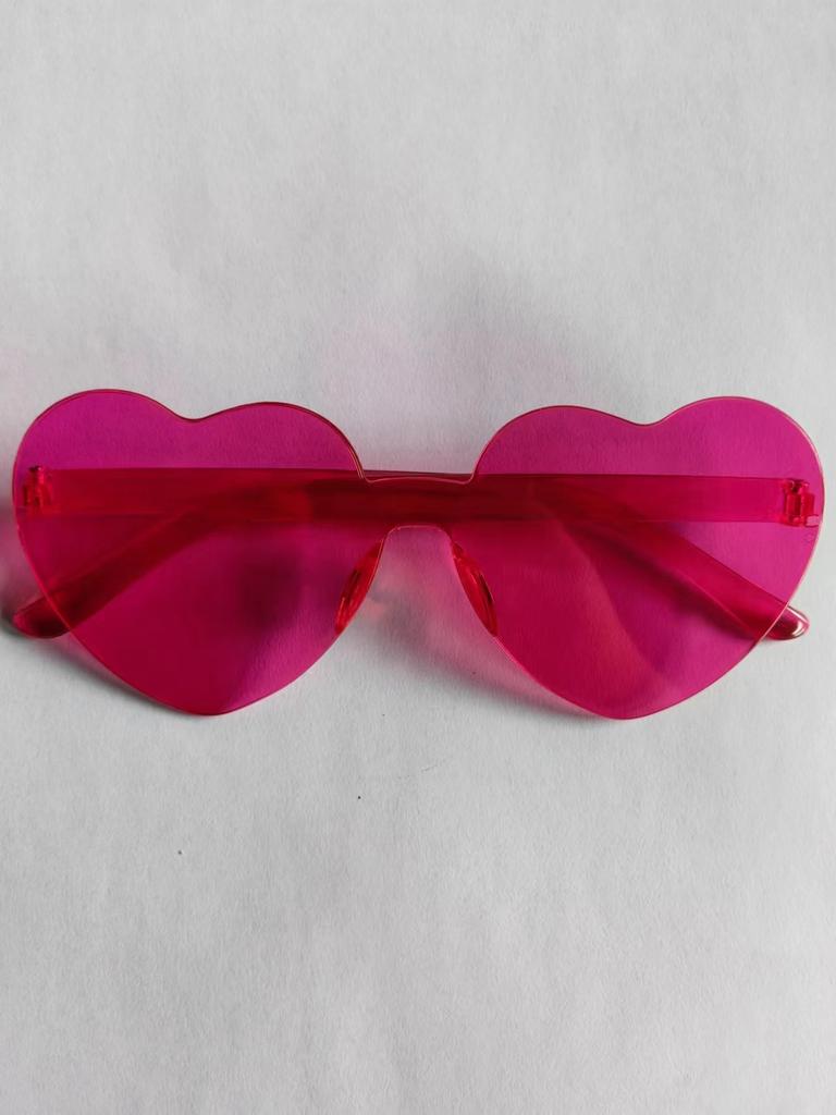 2817 Peach Heart Sunglasses, Love Sunglasses, Trendy Frameless One-Piece Sunglasses