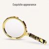 Portable 10x High-Definition Handheld Magnifier with Dragon Pattern Handle - Perfect for Elderly Retro Reading