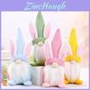 Festive Easter Bunny Gnome Ornament With Knitted Cap For Desk Or Shelf Decor