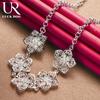 925 Sterling Silver Five Flower Necklace Fashionable Wedding Jewelry