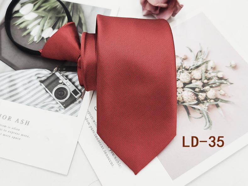 Gravata masculina com zíper para negócios, 8 cm, listras vermelhas e pretas