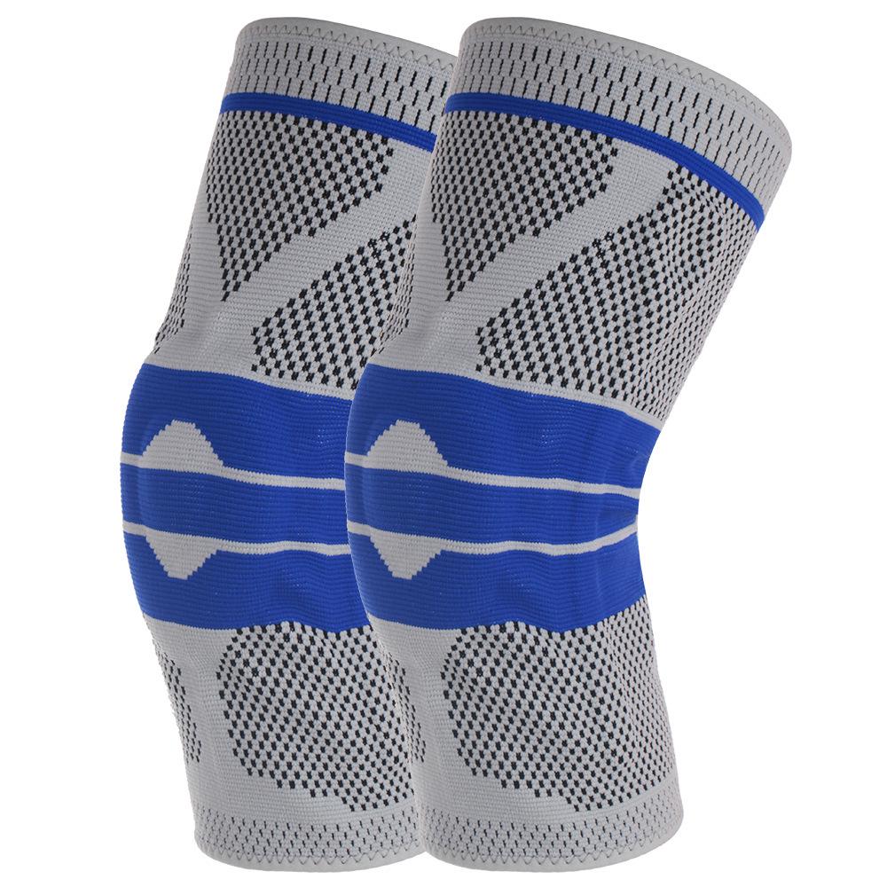 

Breathable Silicone Knee Pad with Anti-Slip Patella Support for Sports Medium синий/серый