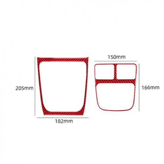 2pcs Red Carbon Fiber Car Rear Row AC Bent Frame Cover For Charger 2015-