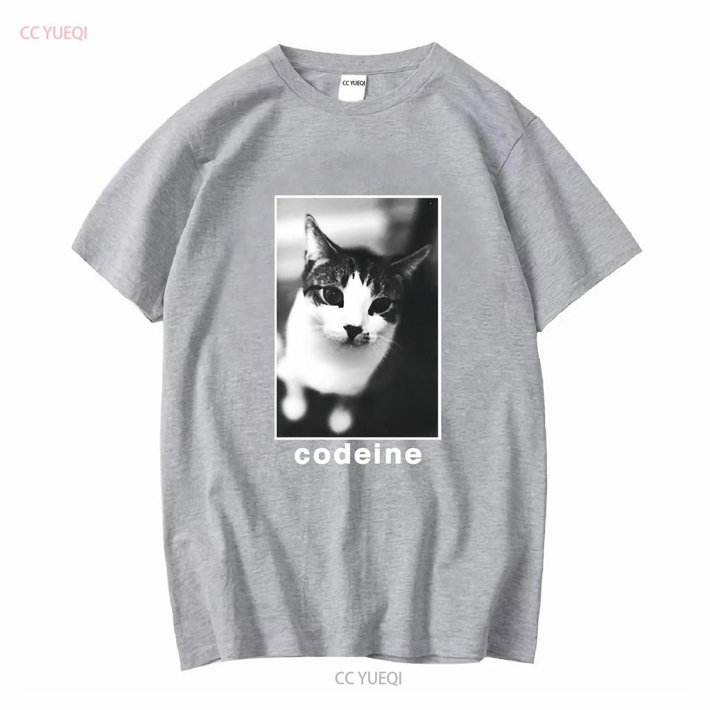 Codeine T Shirt long or short sleeves vintage Washed fashion Unisex Stylish streetwear Slightly homme designer clothes