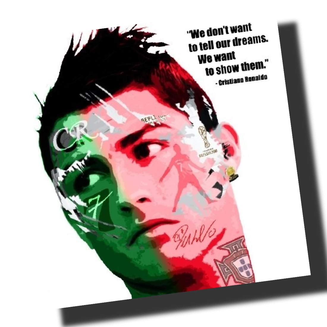 

Cristiano Ronaldo Portugal National Team International Football Art Panel, Wooden Wall Hanging Interior Poster (26*26cm Art Panel Only)
