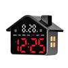LED House Shape Digital Alarm Clock with Night Light Multi-Functional House Clocks Brightness Adjustment for Bedroom Living Room