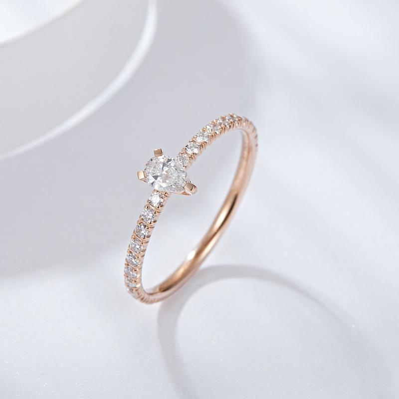 

Xiancan Simple Teardrop Pear Shape s925 Silver Diamond Proposal Ring for Women Size 9