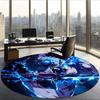 Hashibira (1) Round Office Rug Decorative Floor Rug for Office Bedroom Living Room and Home Space