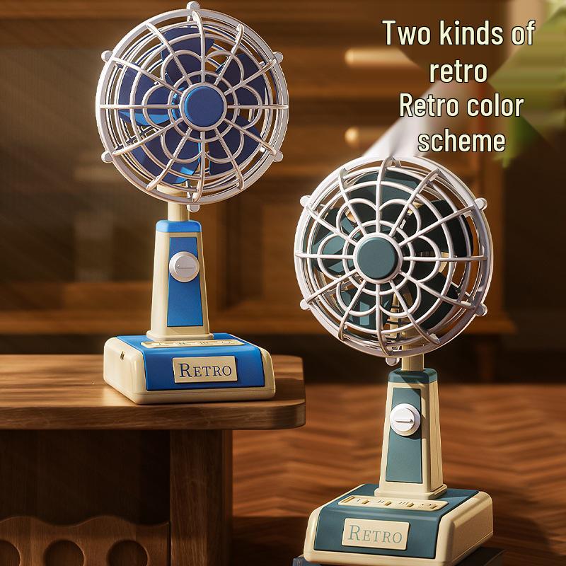 Retro USB Foldable Three-Speed Rechargeable Desktop Fan