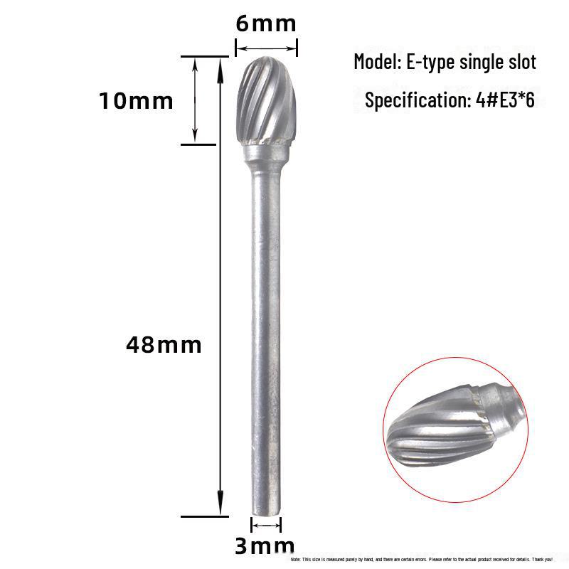 Tungsten Steel Grinding Head Carbide Rotary File for Metal Polishing, Wood Carving, Milling Cutter - 3x6mm