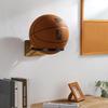 Wall Mount Ball Storage Rack - Wood & Metal Ball Holder Organizer For Basketball, Soccer | Wall Display Stand