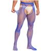 Mens Mid Waist Hollow Out Cutout Opening Crotch Tights Stockings Leggings Elastic Waistband Pantyhose