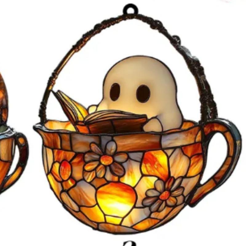 Acrylic Halloween Window Hanging Decor For Indoor Outdoor Fall Party Home Decoration Durable Unbreakable Design