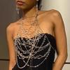 L4961Y Rhinestone Chain Halter Backless Vest - Sexy, Transparent Party Wear