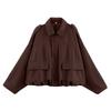 Women's Solid Color Fashionable Sleeve Long Sleeved Zipper Casual Top Jacket Jacket