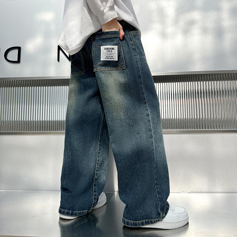 Jeans décontractés pour enfants printemps automne pour grand garçon enfant pantalon vintage coton pantalon de survêtement adolescent bébé garçons vêtements jeans