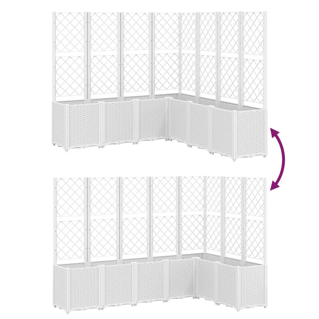 Planter with Trellis White 160x160x140 Cm PP