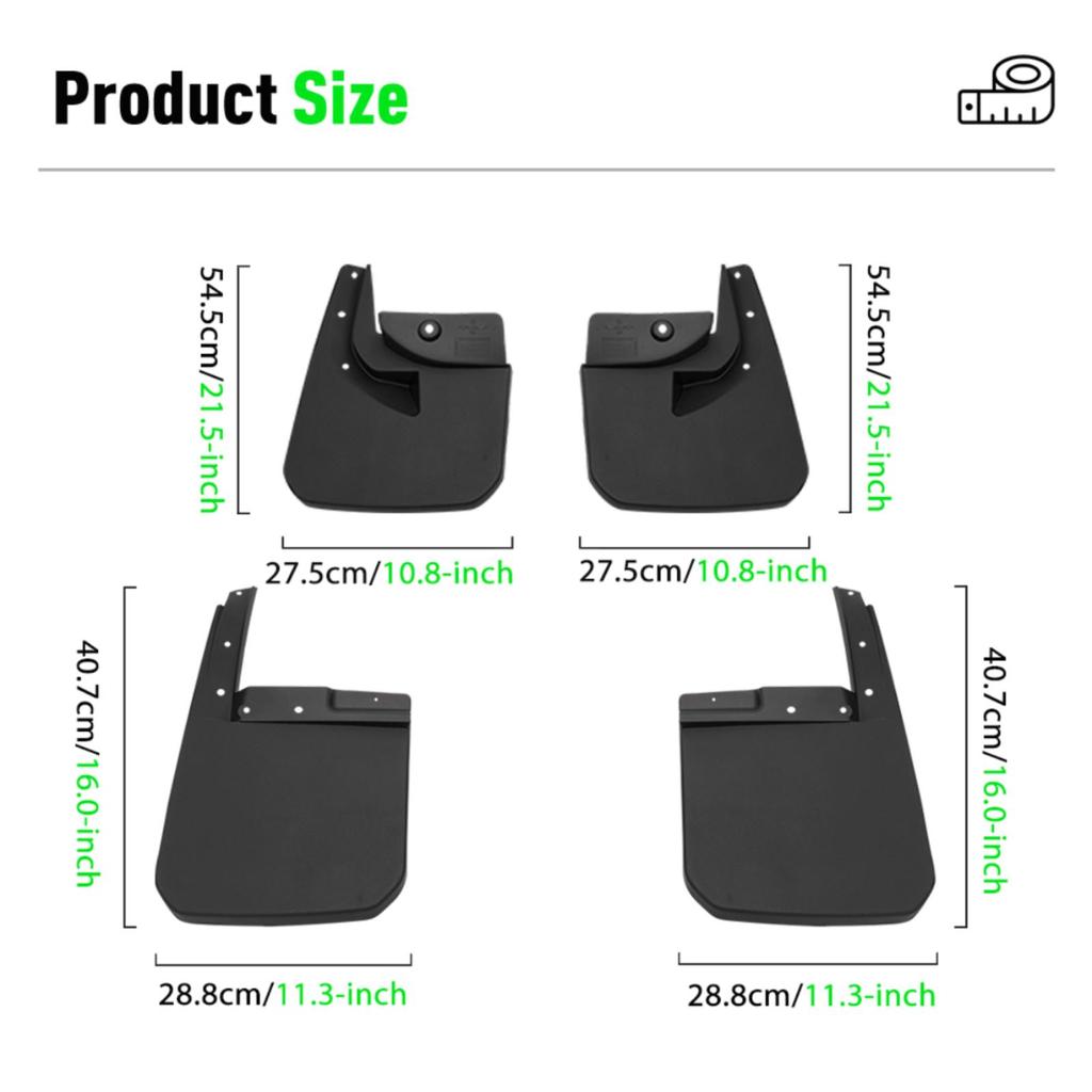 4PCS Car Mud flaps Splash Guards Mudguards Car Mud Flaps Compatible with Jeep Wrangler Sahara JL 2019 2020 2021 2022