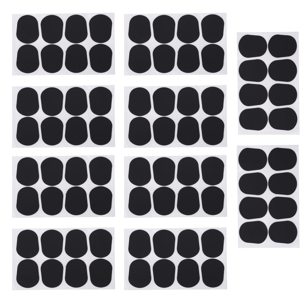 80Pcs Sax Mouthpiece Pad Silicone Black Cushion Patches Wind Instrument Accessories Thick 0.5mm