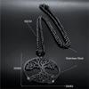Tree of Life Stainless Steel Long Necklace for Men Black Color Necklaces & Pendants Jewelry cadenas para hombre N834S03
