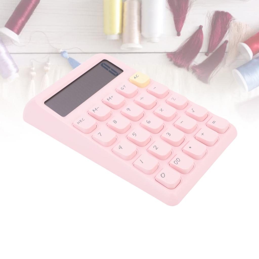 Solar Calculator 12 Digits Large Display Responsive Mechanical Buttons Cute Basic Standard Calculator for   Study