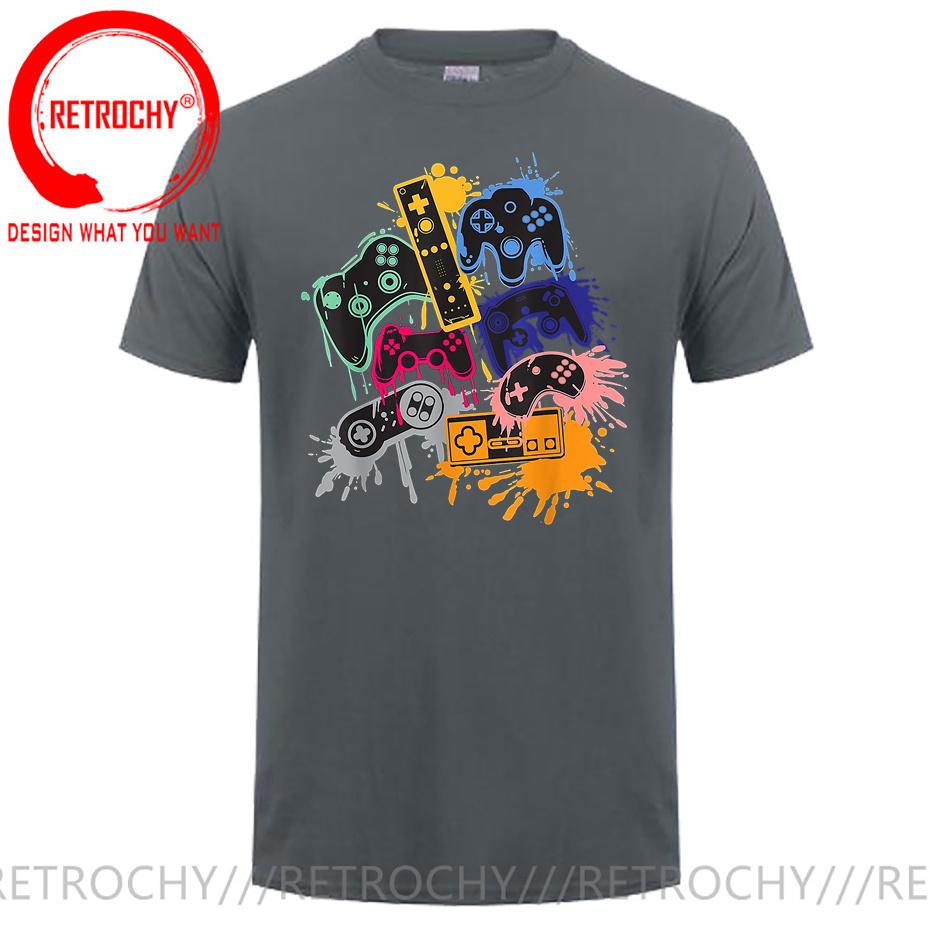 Splash Ink Art Control All The Things Video Game Controller TShirt Unisex Graphic T Shirt Unisex Clothing Fashion Casual Tee Shirt