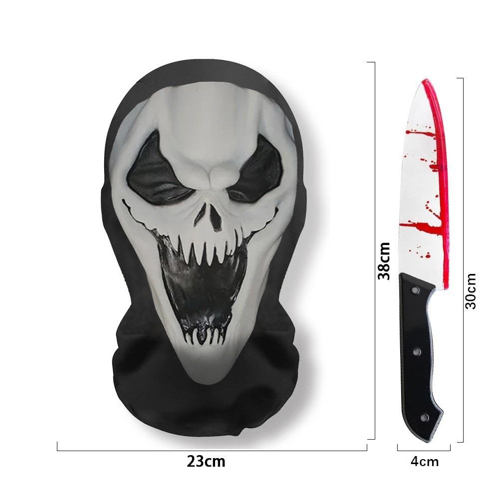 Scary Design Cosplay Mask Stretch Mesh Horror Mask Ghost Face Full Face Mask Performance Show