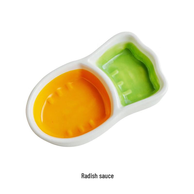 

Cute Cartoon Ceramic Divided Dipping Dish Set
